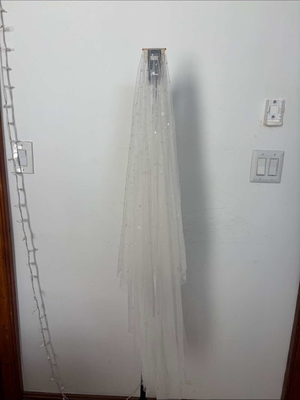 NEVER WORN Twigs and honey pearl and sequin fantasy veil